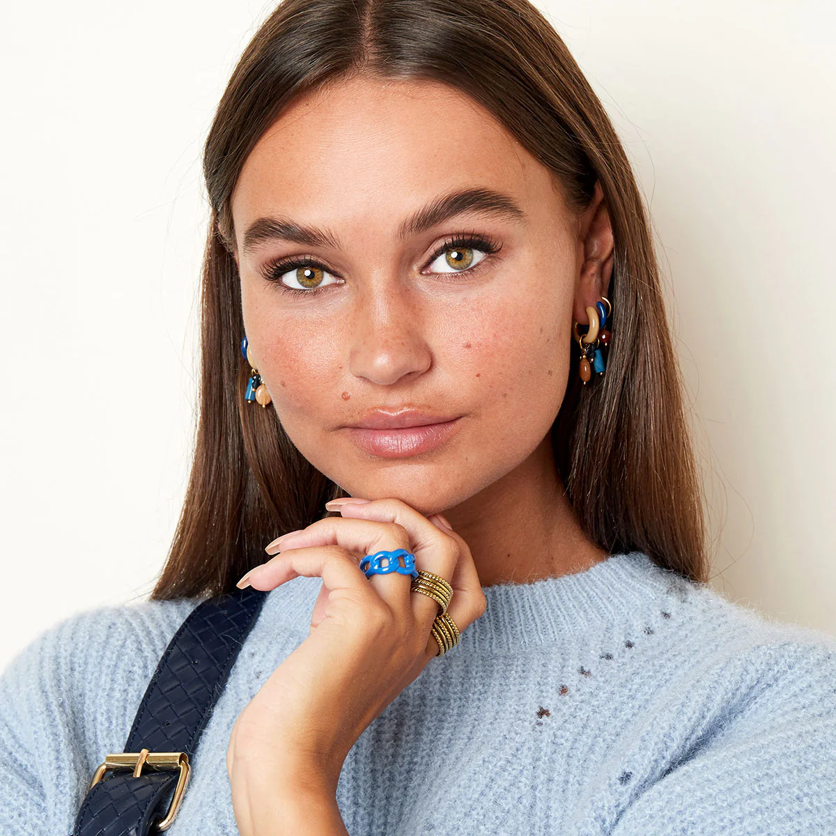 Oorbellen Colored Charm Paars - Afbeelding 3