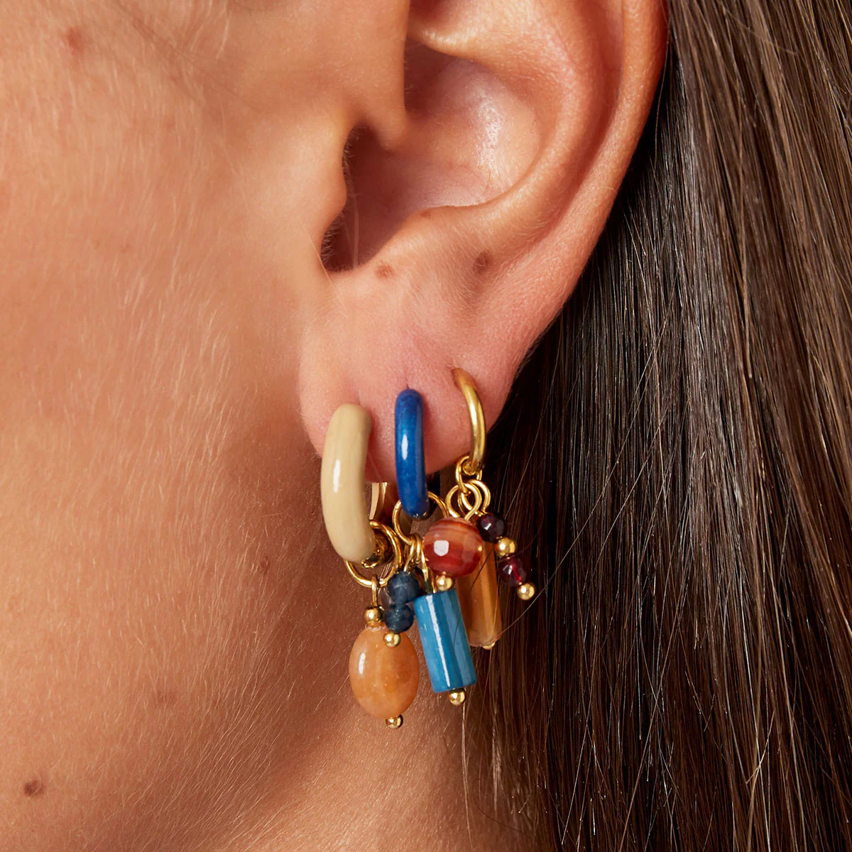 Oorbellen Colored Charm Paars - Afbeelding 4