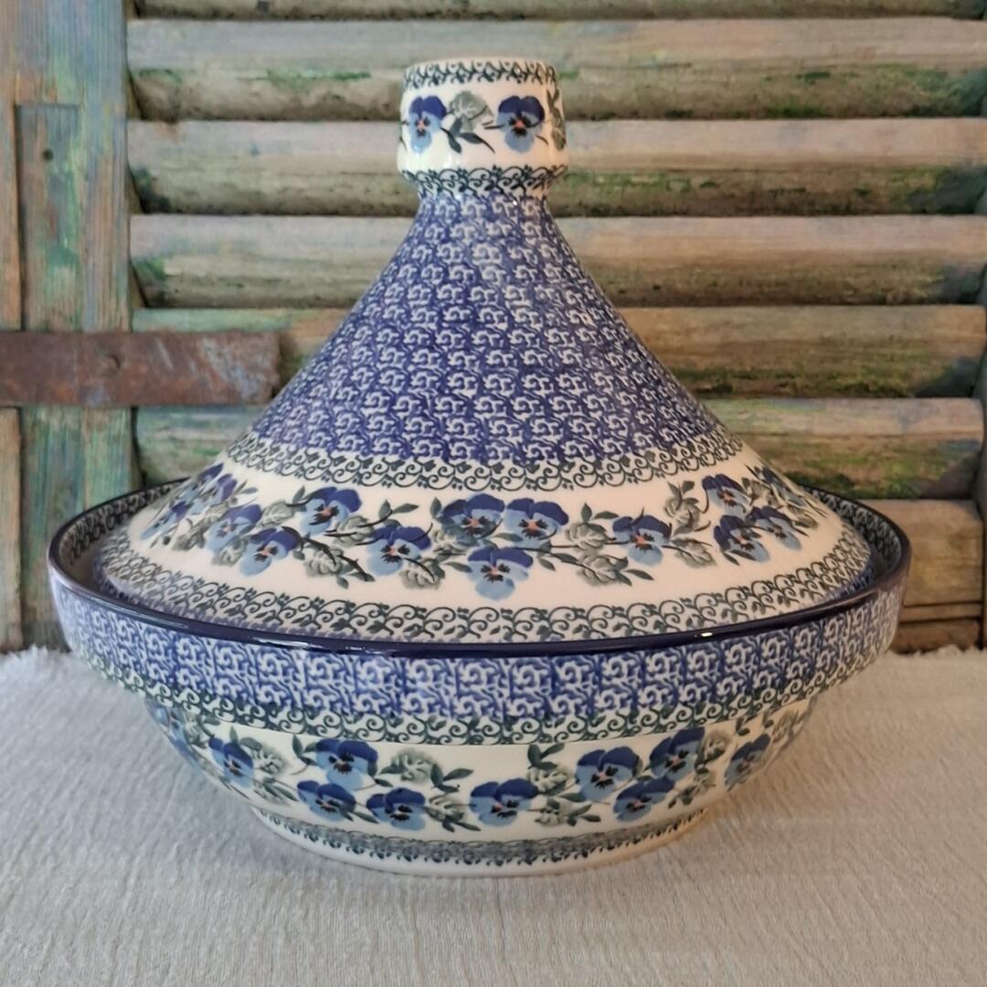 CA D94-2273x Bunzlau Tajine WinterViolets by Teresa Liana - Afbeelding 2