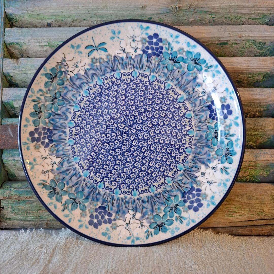 CA 257-4964x Bunzlau Bord 25.5cm Unikat by Teresa Liana - Afbeelding 2