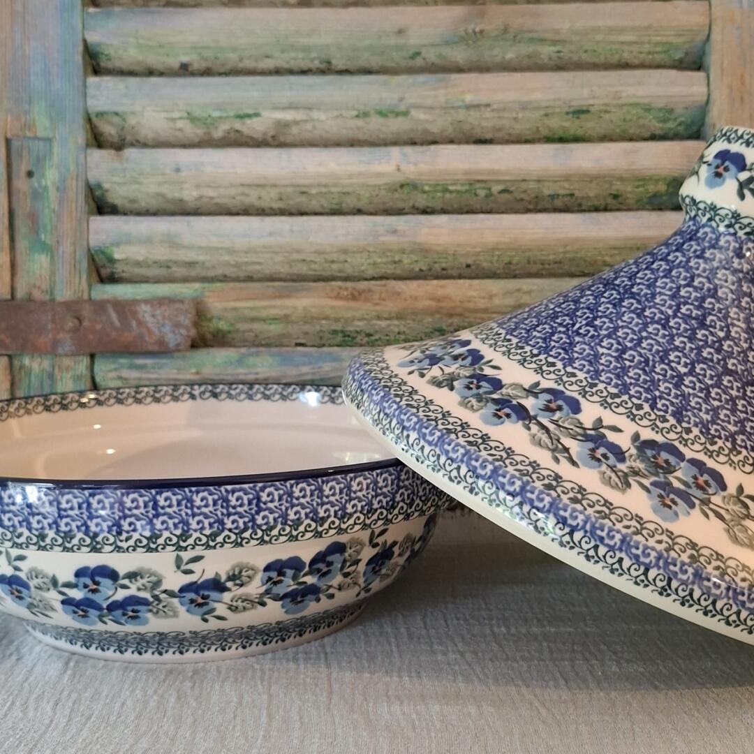 CA D94-2273x Bunzlau Tajine WinterViolets by Teresa Liana - Afbeelding 3