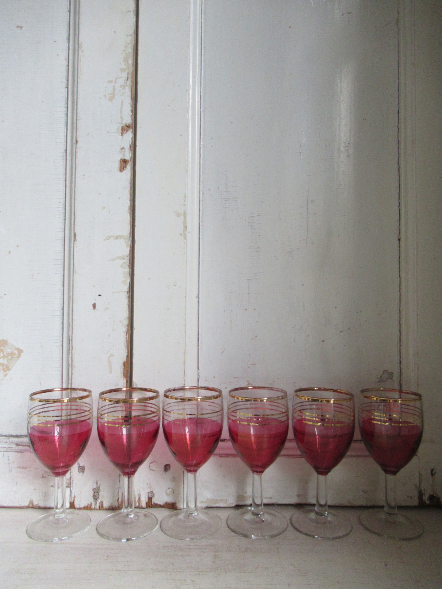 6 oude Franse wijnglazen - Afbeelding 3