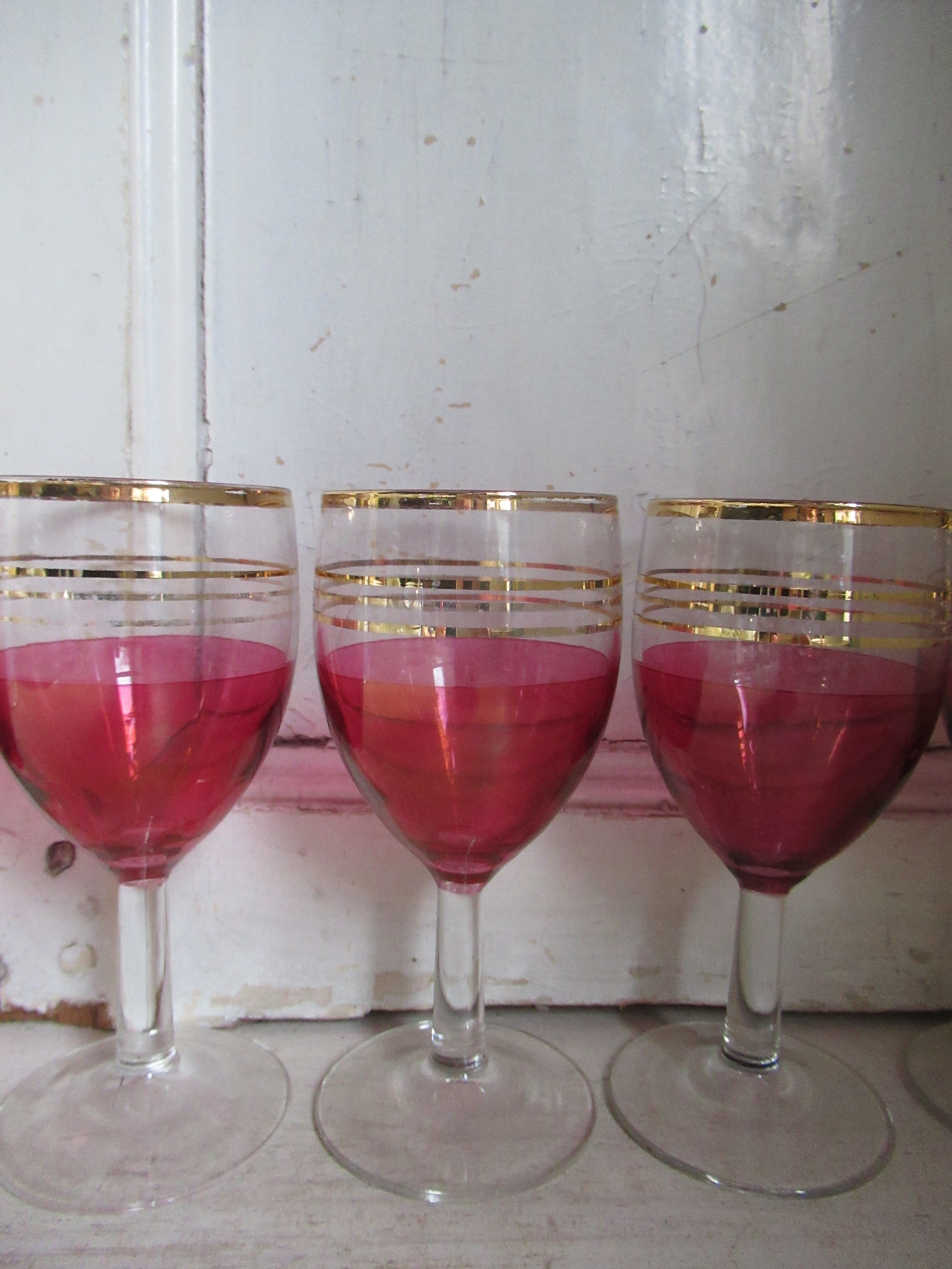 6 oude Franse wijnglazen - Afbeelding 4