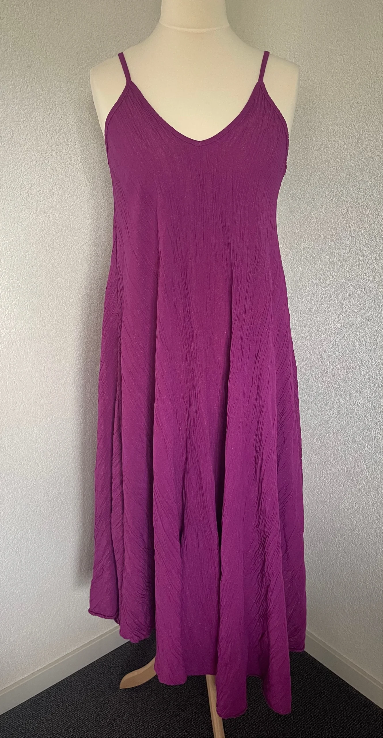 Jurk Maxi Shimmer & Shine Asymmetrisch Fuchsia - Afbeelding 5