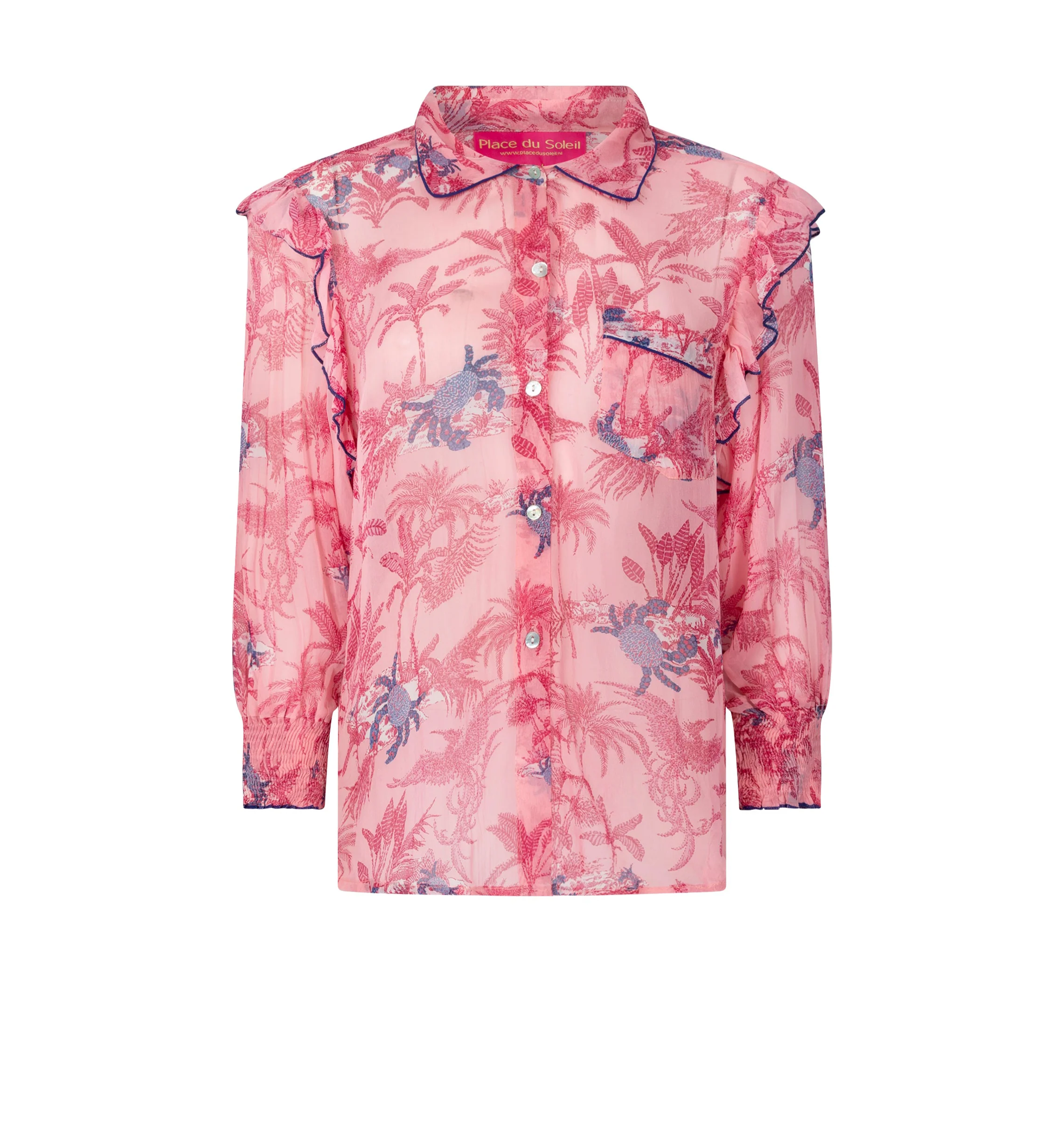Place du Soleil Pink Crab Blouse - Afbeelding 3