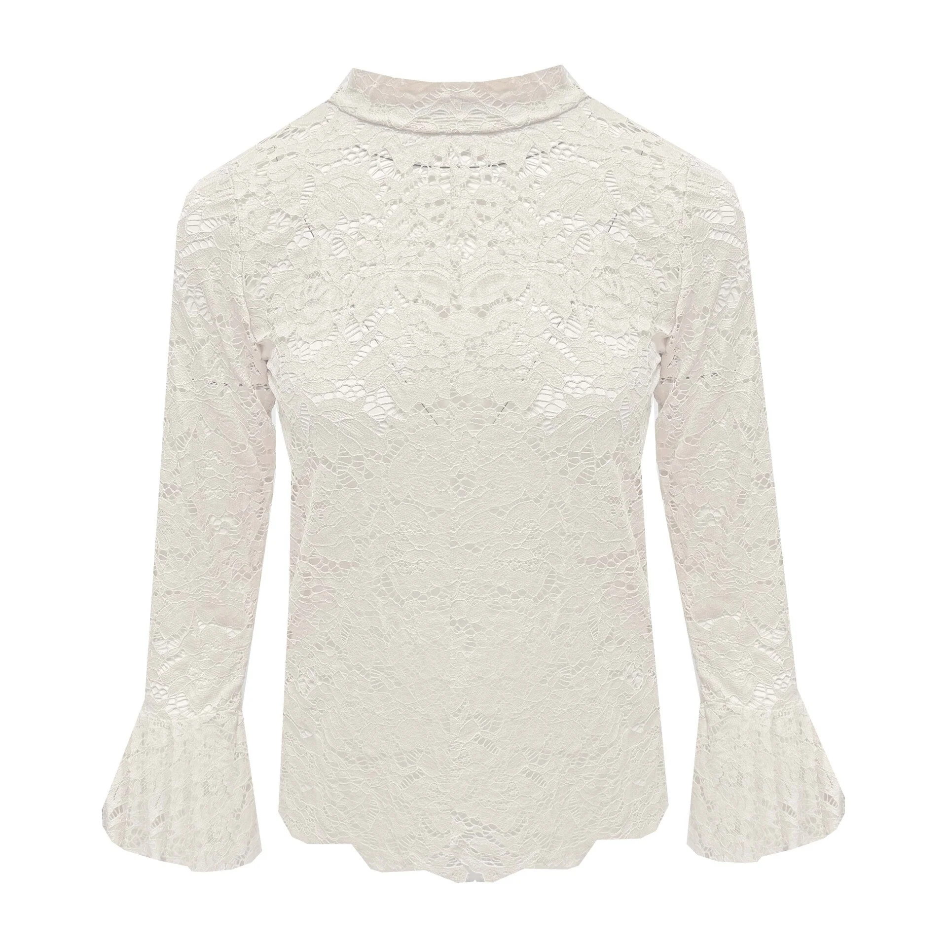 Top Kant Volant Lange Mouw Diverse Kleuren - Afbeelding 3