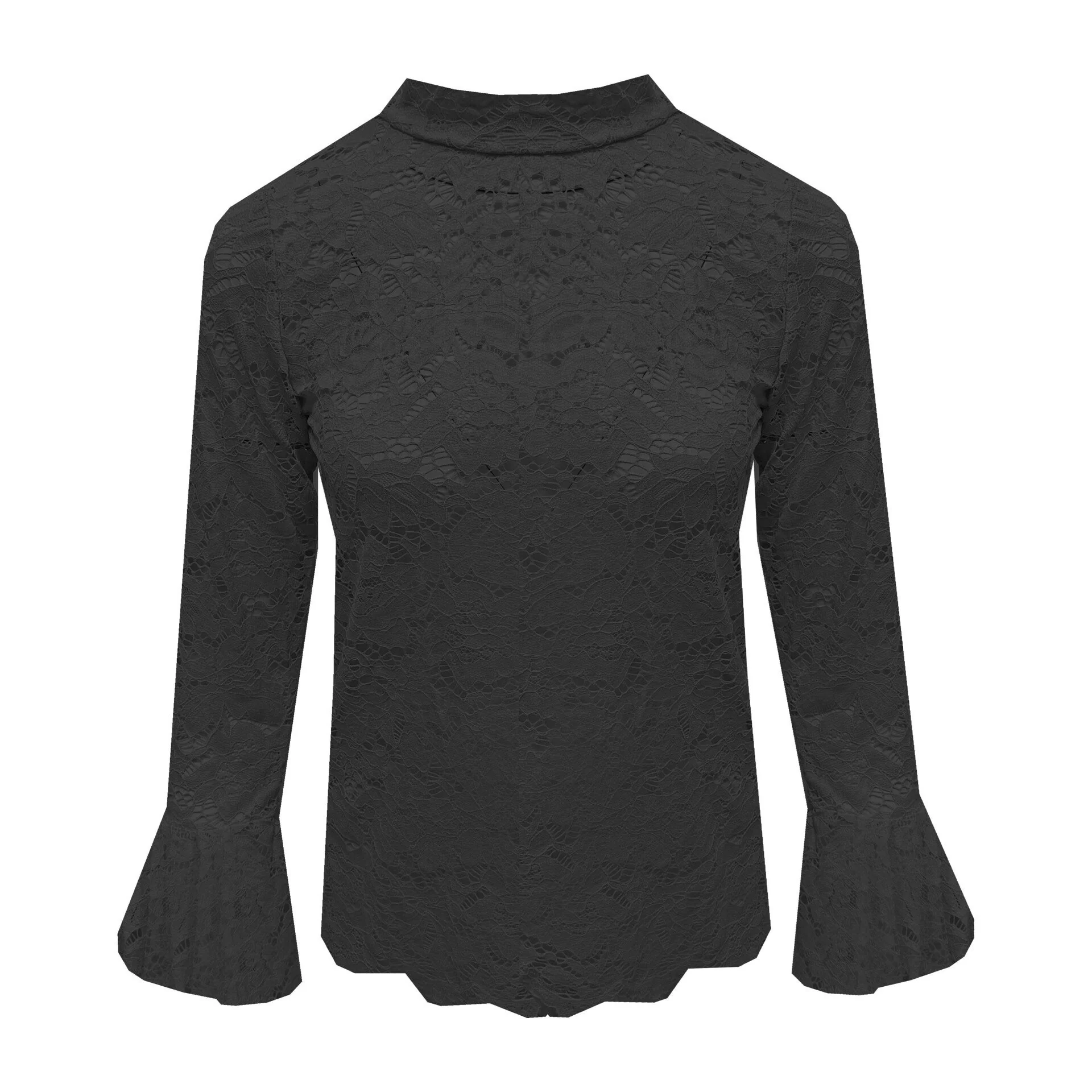 Top Kant Volant Lange Mouw Diverse Kleuren - Afbeelding 4