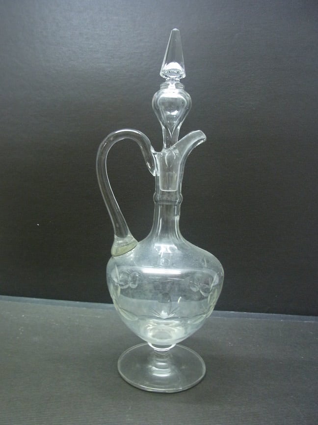Antiek kristal geslepen glazen karaf - Afbeelding 2