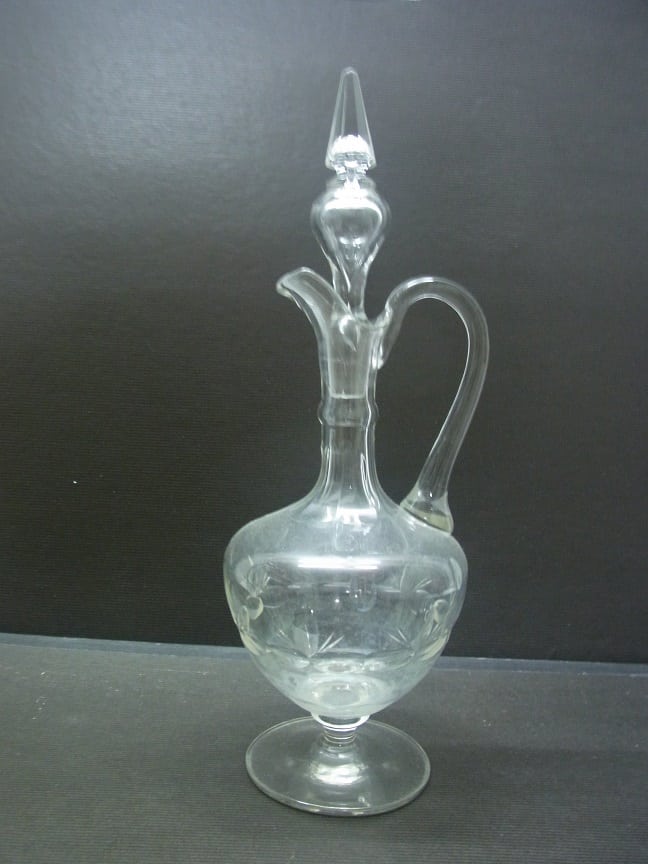 Antiek kristal geslepen glazen karaf - Afbeelding 3