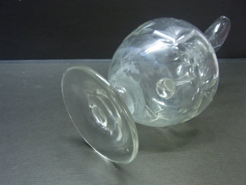 Antiek kristal geslepen glazen karaf - Afbeelding 7