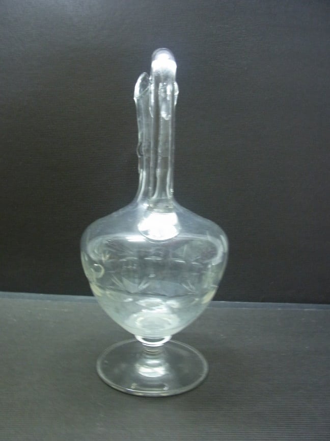 Antiek kristal geslepen glazen karaf - Afbeelding 8