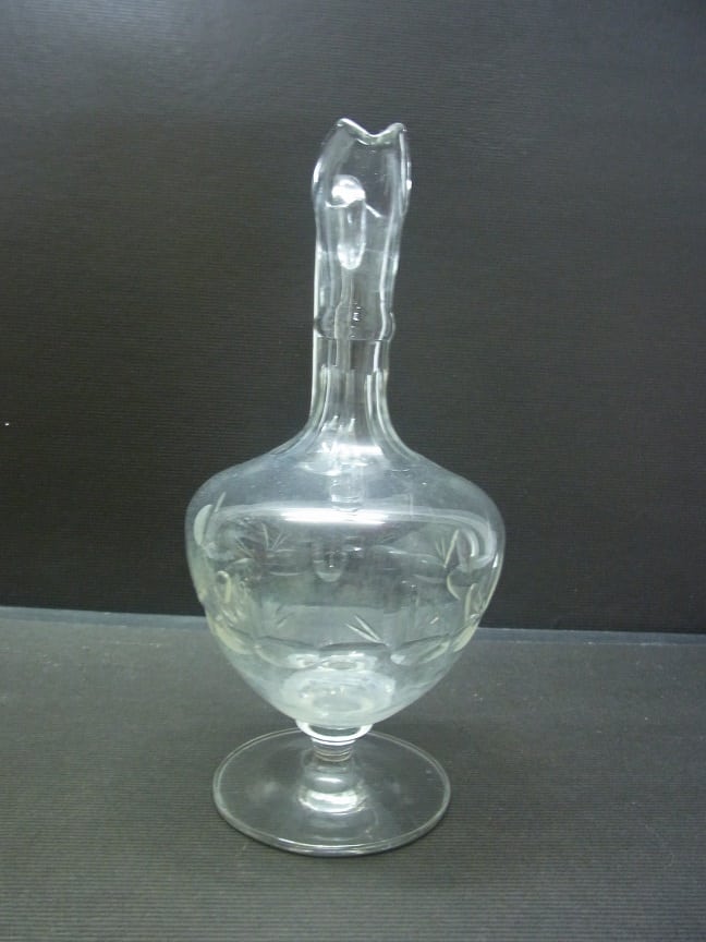 Antiek kristal geslepen glazen karaf - Afbeelding 9