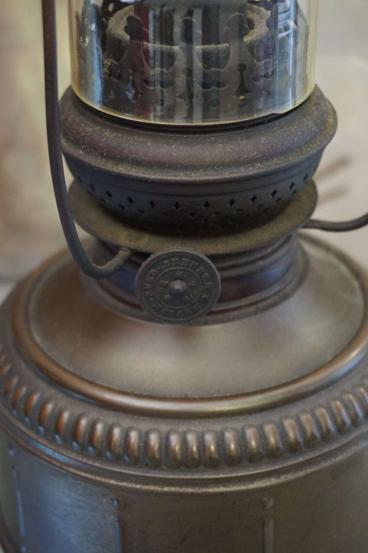 Antieke staande olielamp 74 cm - Afbeelding 3