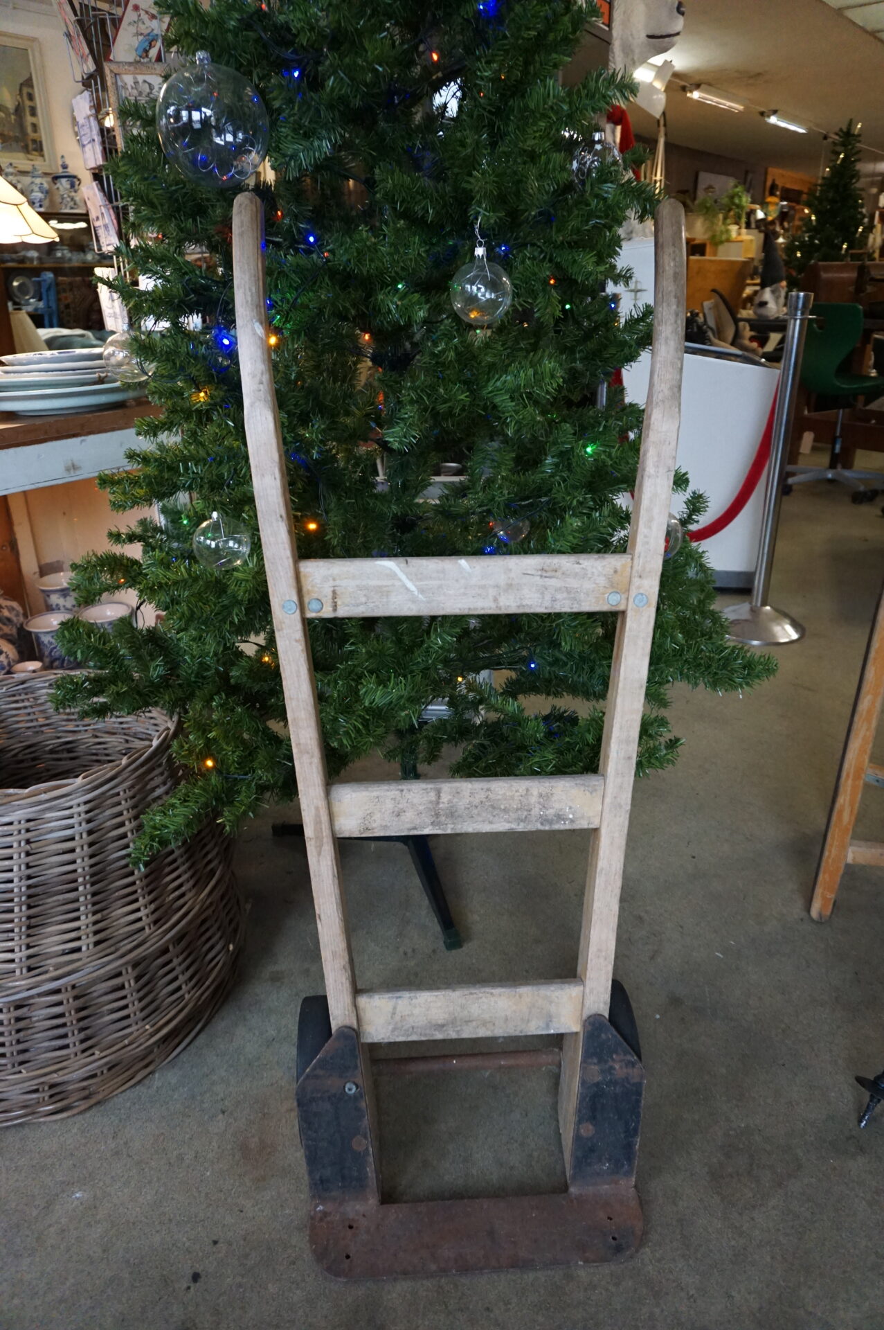 Antieke houten steekwagen - Afbeelding 2