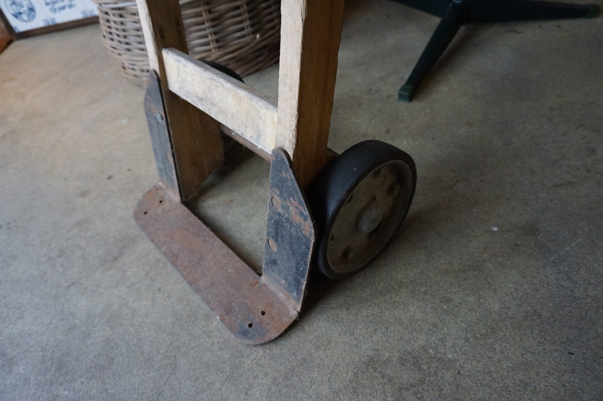 Antieke houten steekwagen - Afbeelding 4