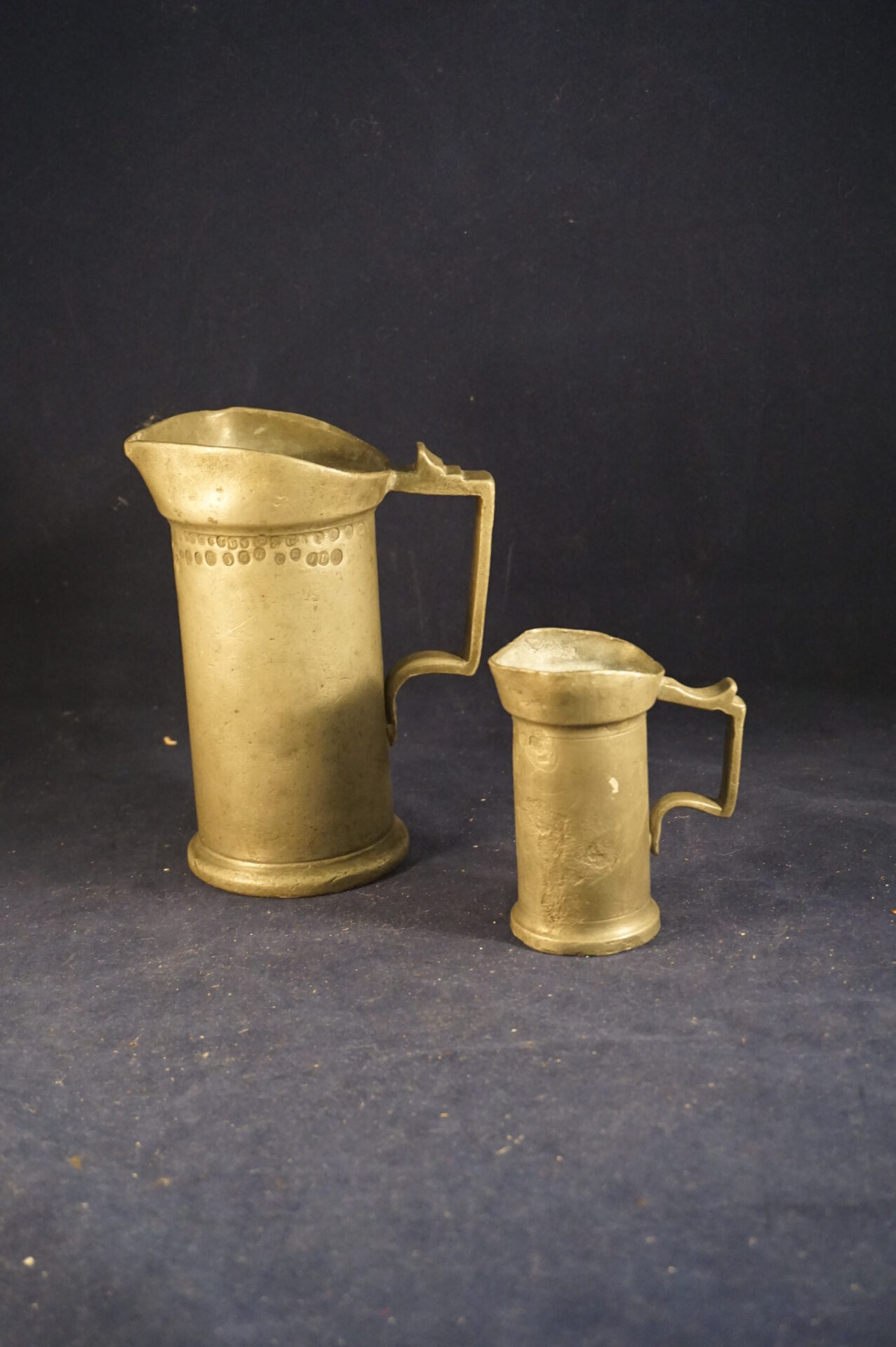 Antieke tinnen maatbekers 2x - Afbeelding 2