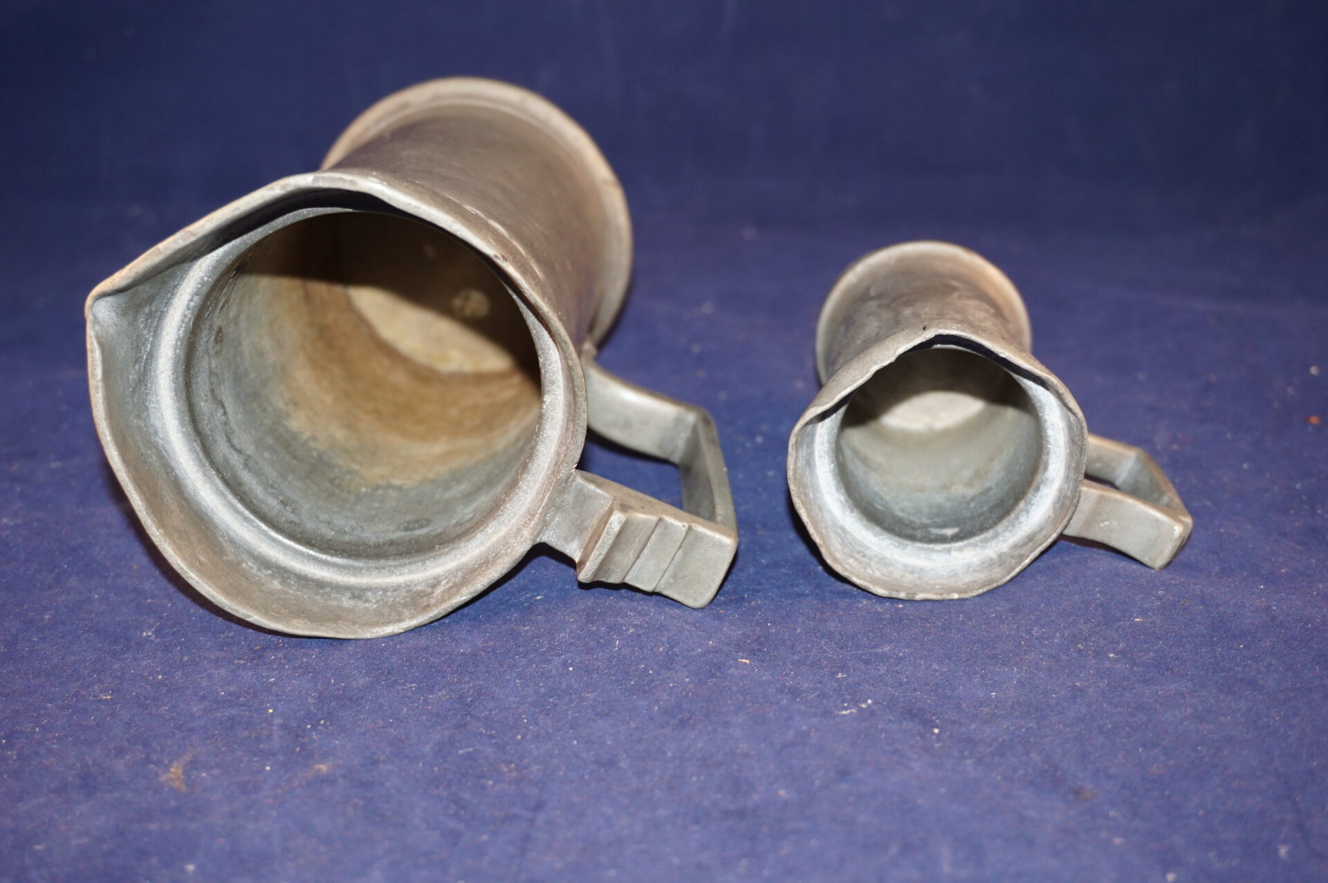 Antieke tinnen maatbekers 2x - Afbeelding 5