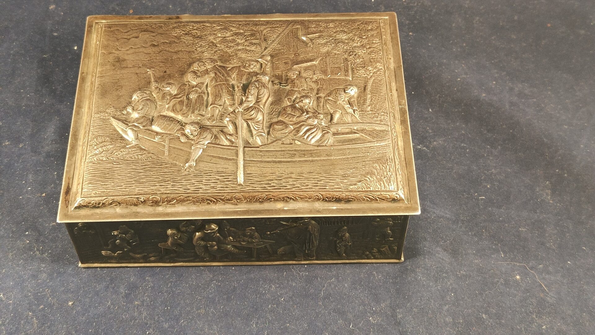 Antieke verzilverde sieradendoos - Afbeelding 3