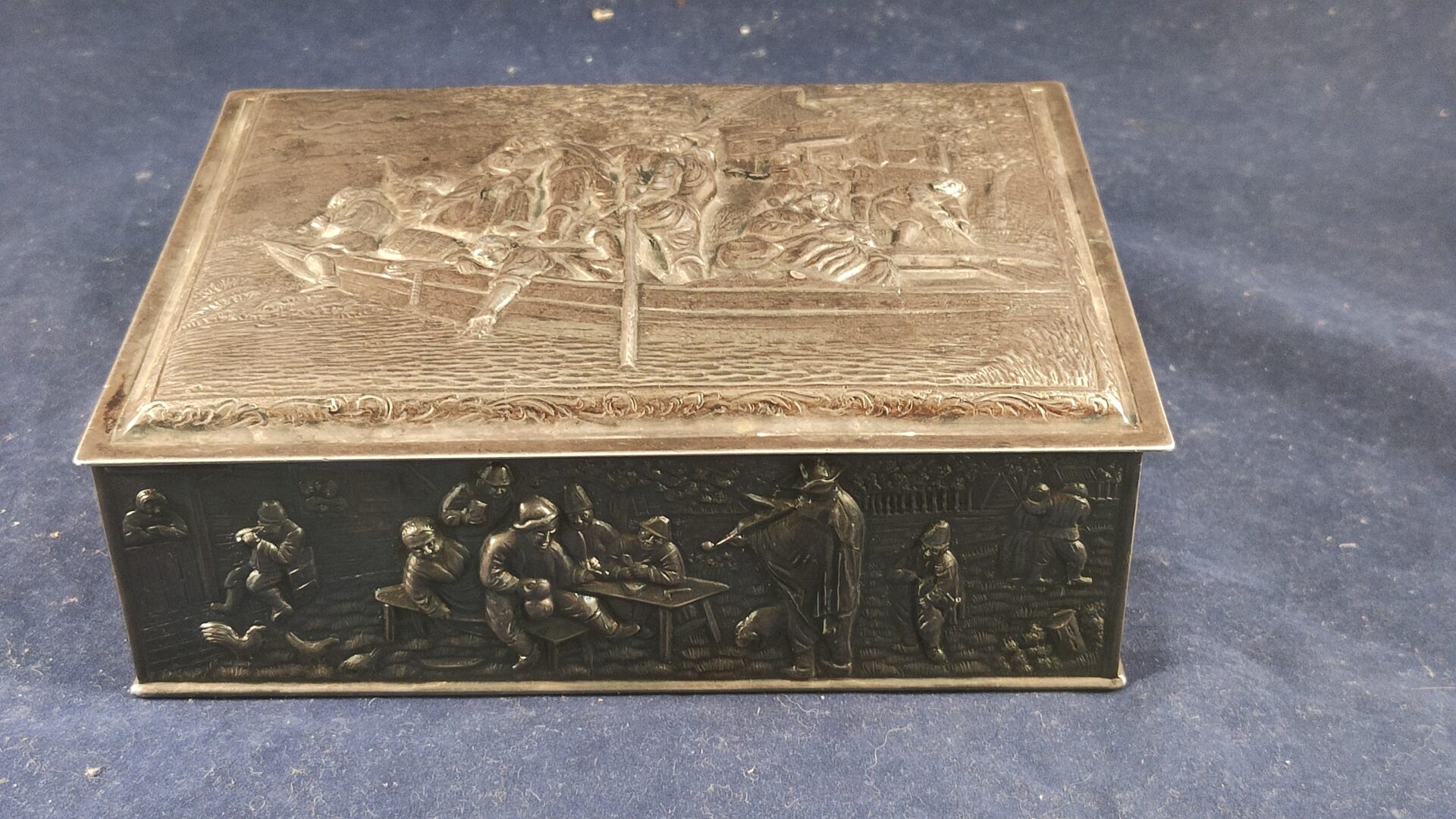 Antieke verzilverde sieradendoos - Afbeelding 2