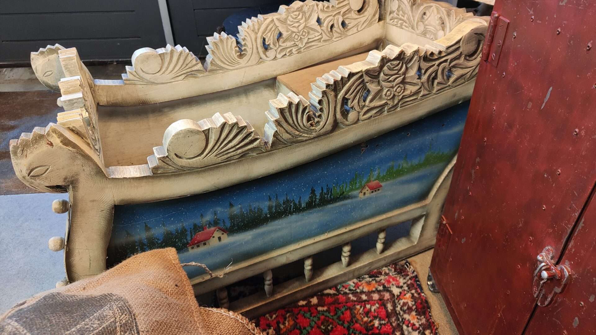 Antieke of vintage barokke arrenslee - Afbeelding 3