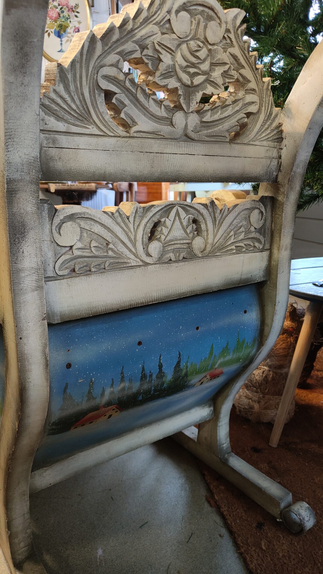 Antieke of vintage barokke arrenslee - Afbeelding 6