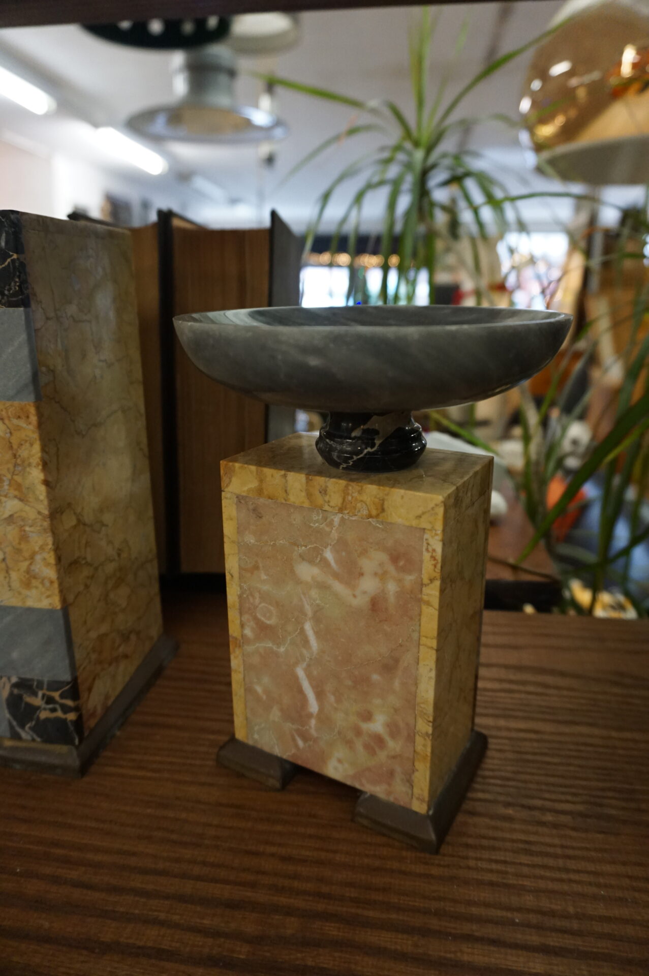 Art Deco marmeren klok met twee bijpassende kaarsenstandaards - Afbeelding 5