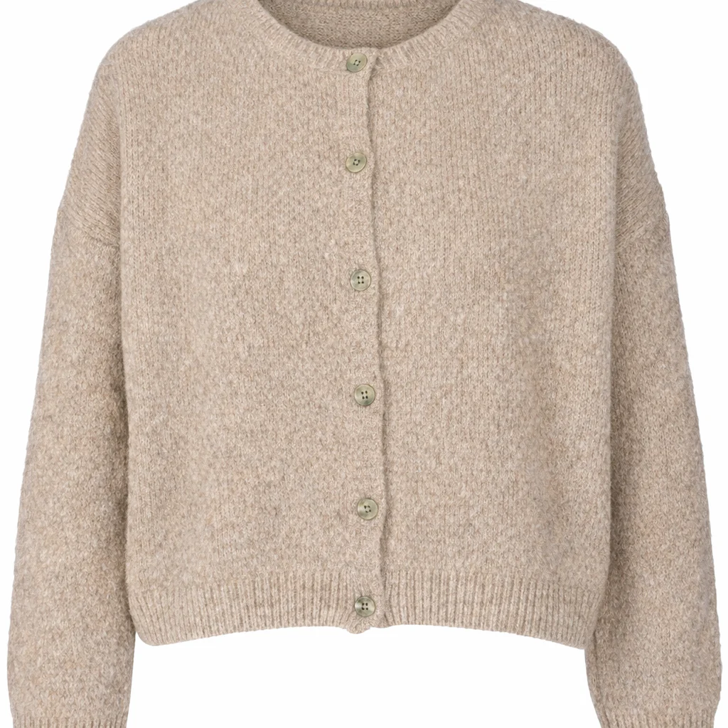 Beauregard Vest Petite Chic Button Beige - Afbeelding 2