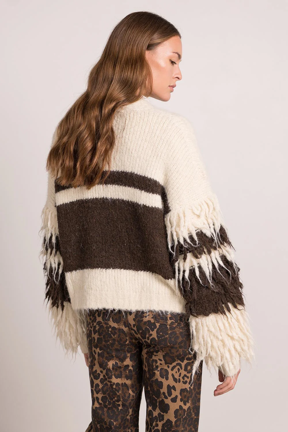 Vest Grofgebreid Beige & Bruin - Afbeelding 3