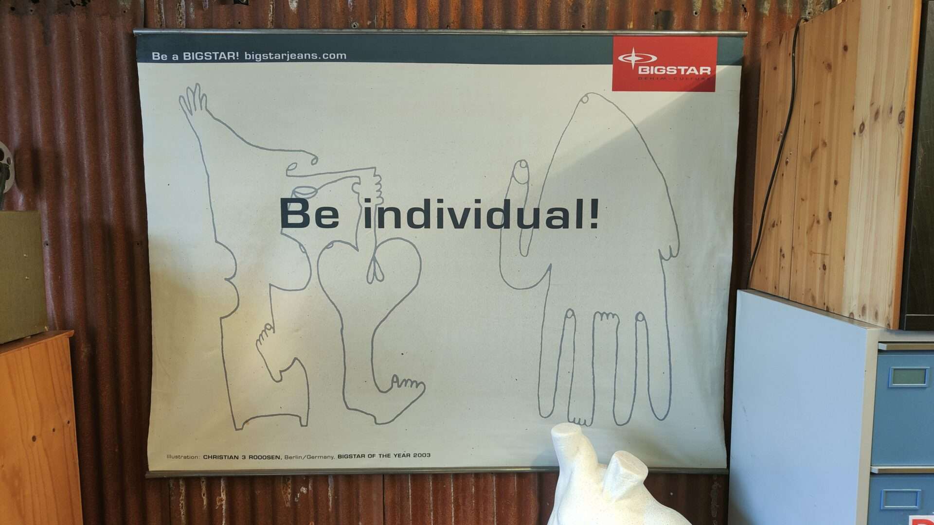 Reclameposter wanddoek voor het spijkerbroekenmerk BIGSTAR - Afbeelding 2