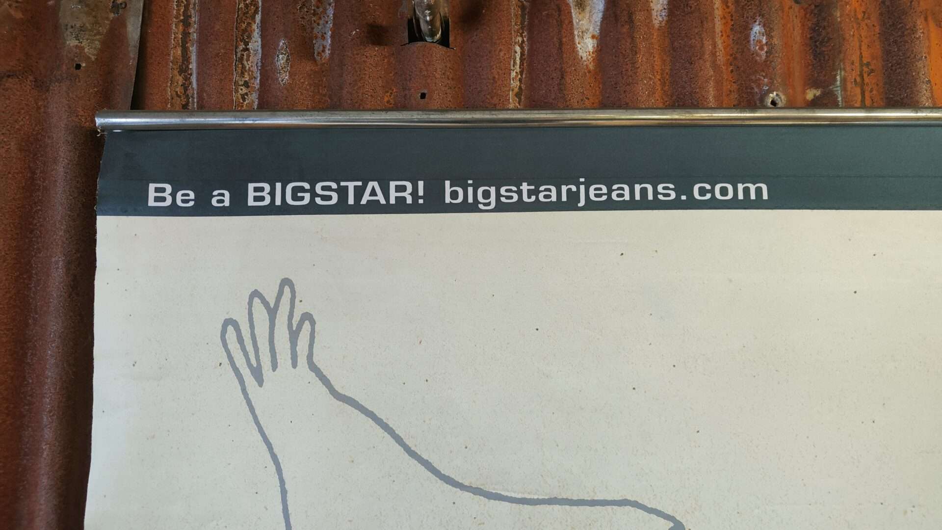 Reclameposter wanddoek voor het spijkerbroekenmerk BIGSTAR - Afbeelding 4