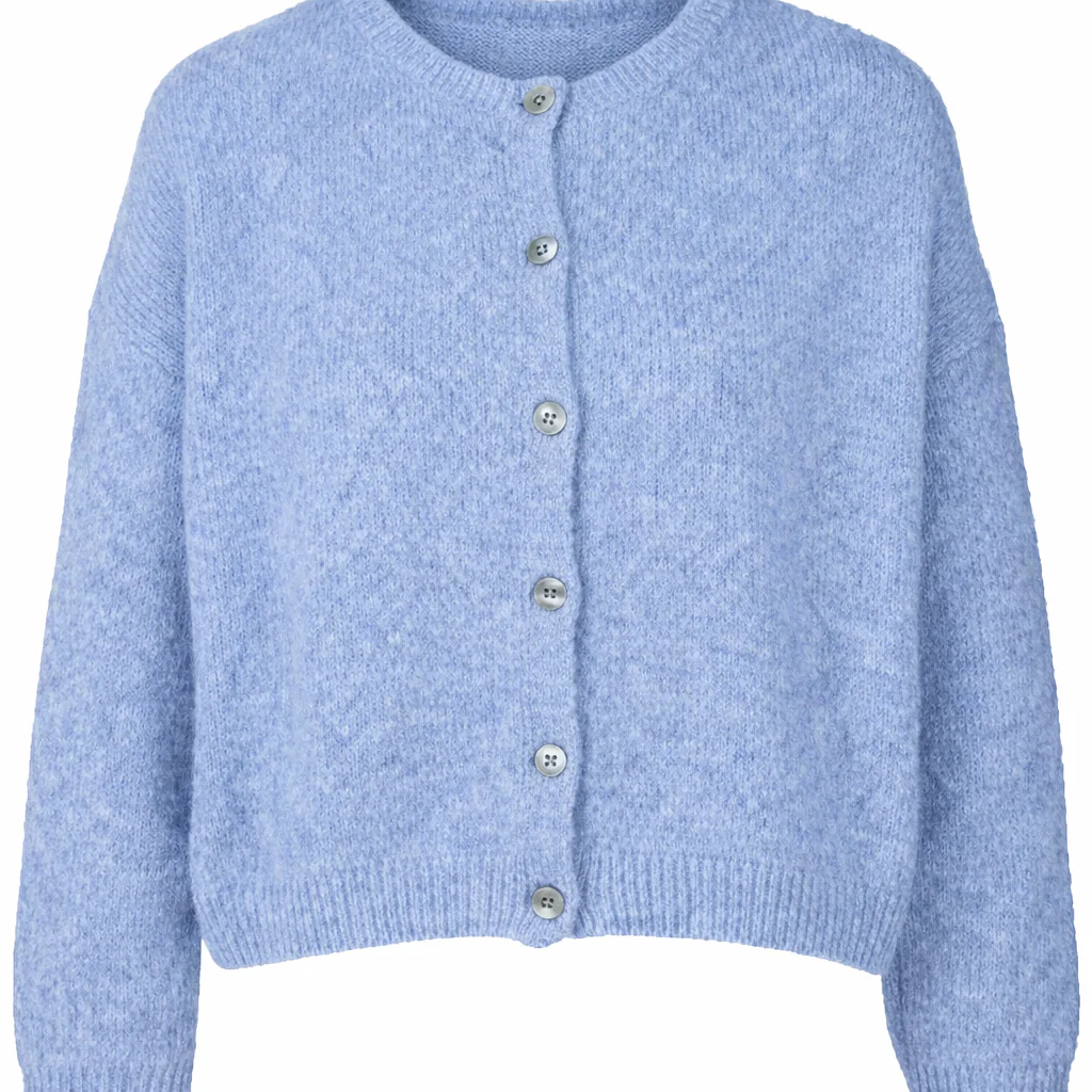 Beauregard Vest Petite Chic Button Lichtblauw - Afbeelding 2