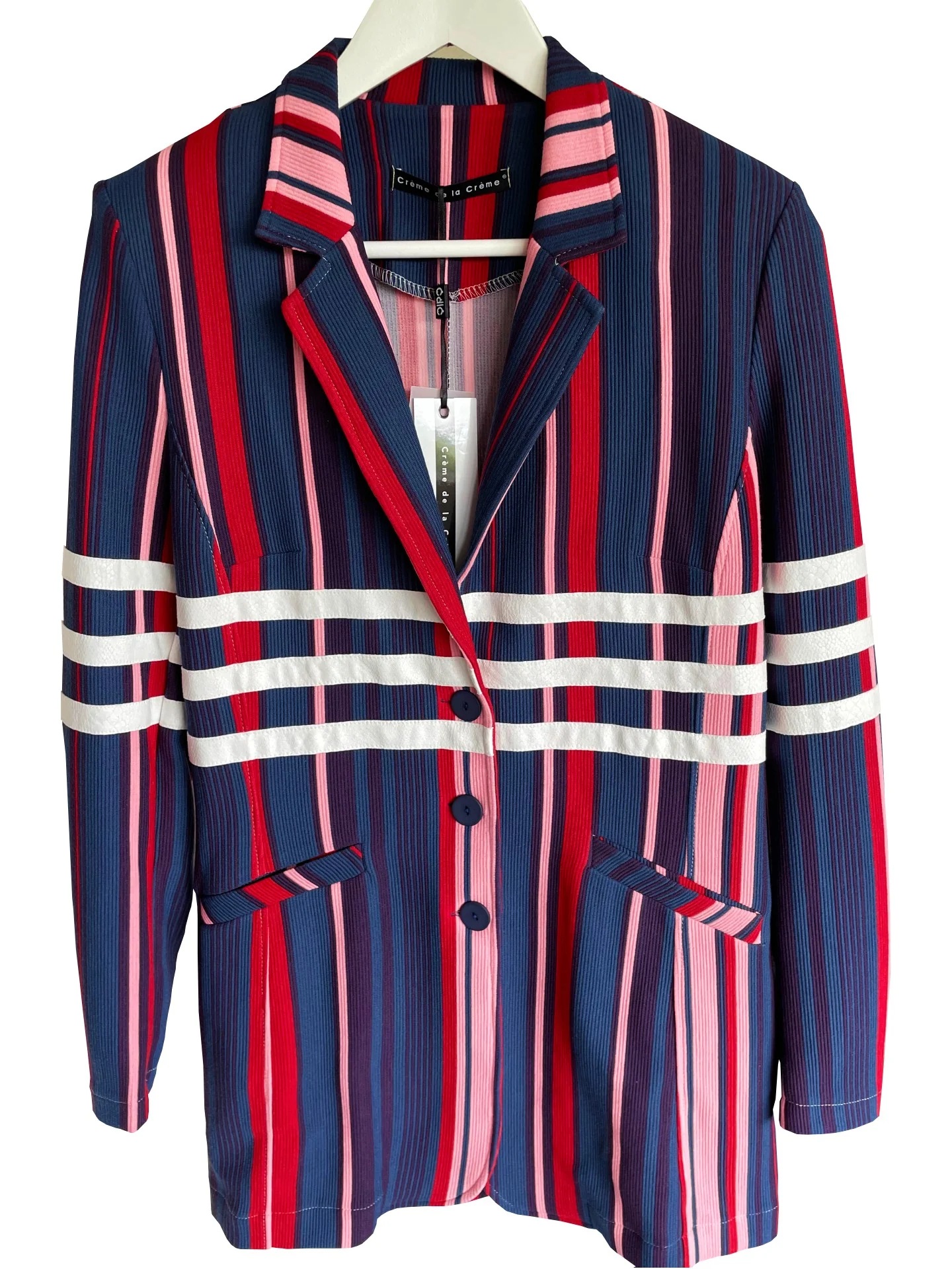 CdlC Blazer Long Striped Red Navy/Off-White - Afbeelding 2