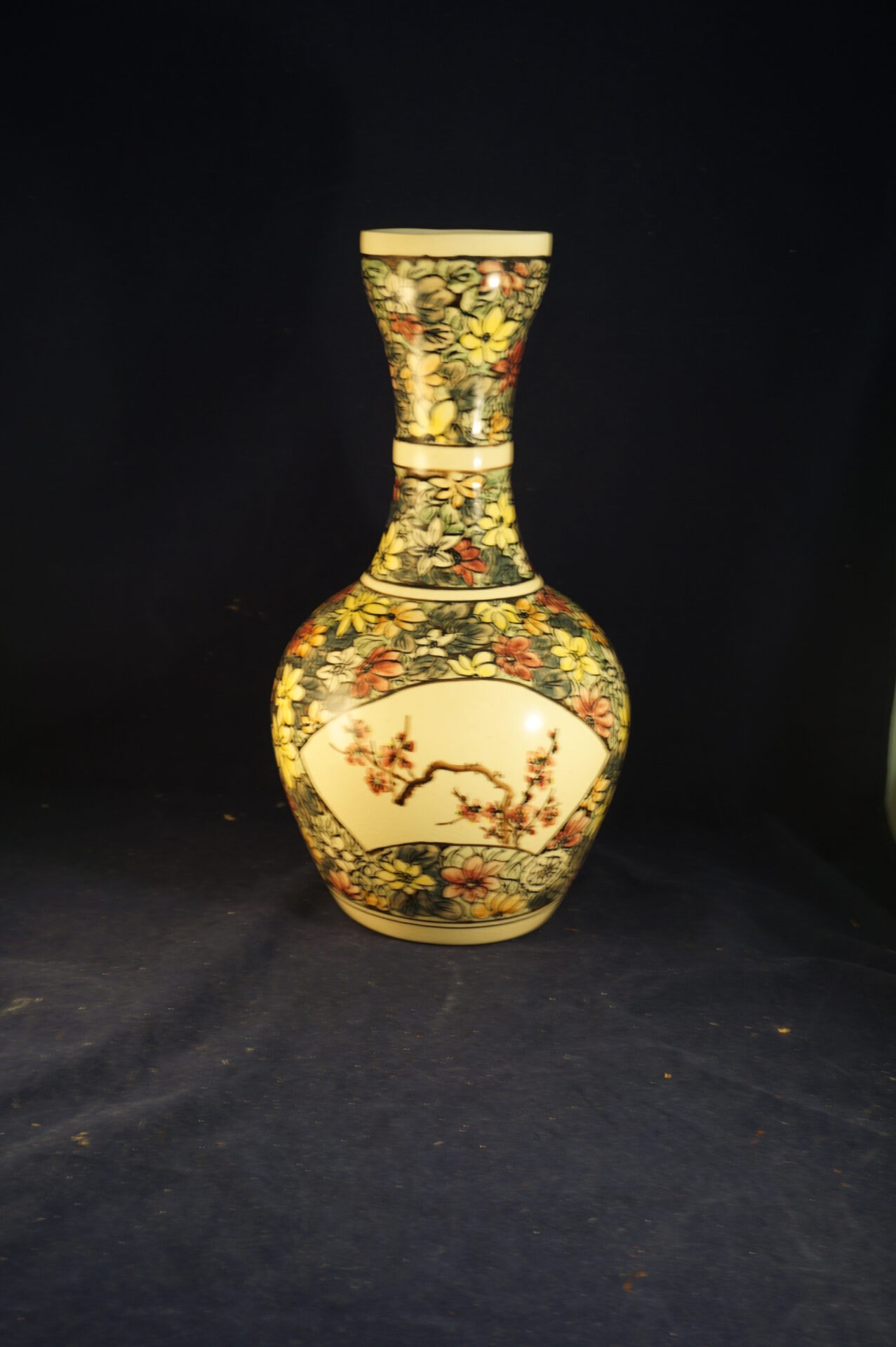 Vintage Japanse bolvaas met lange hals 37 cm - Afbeelding 2