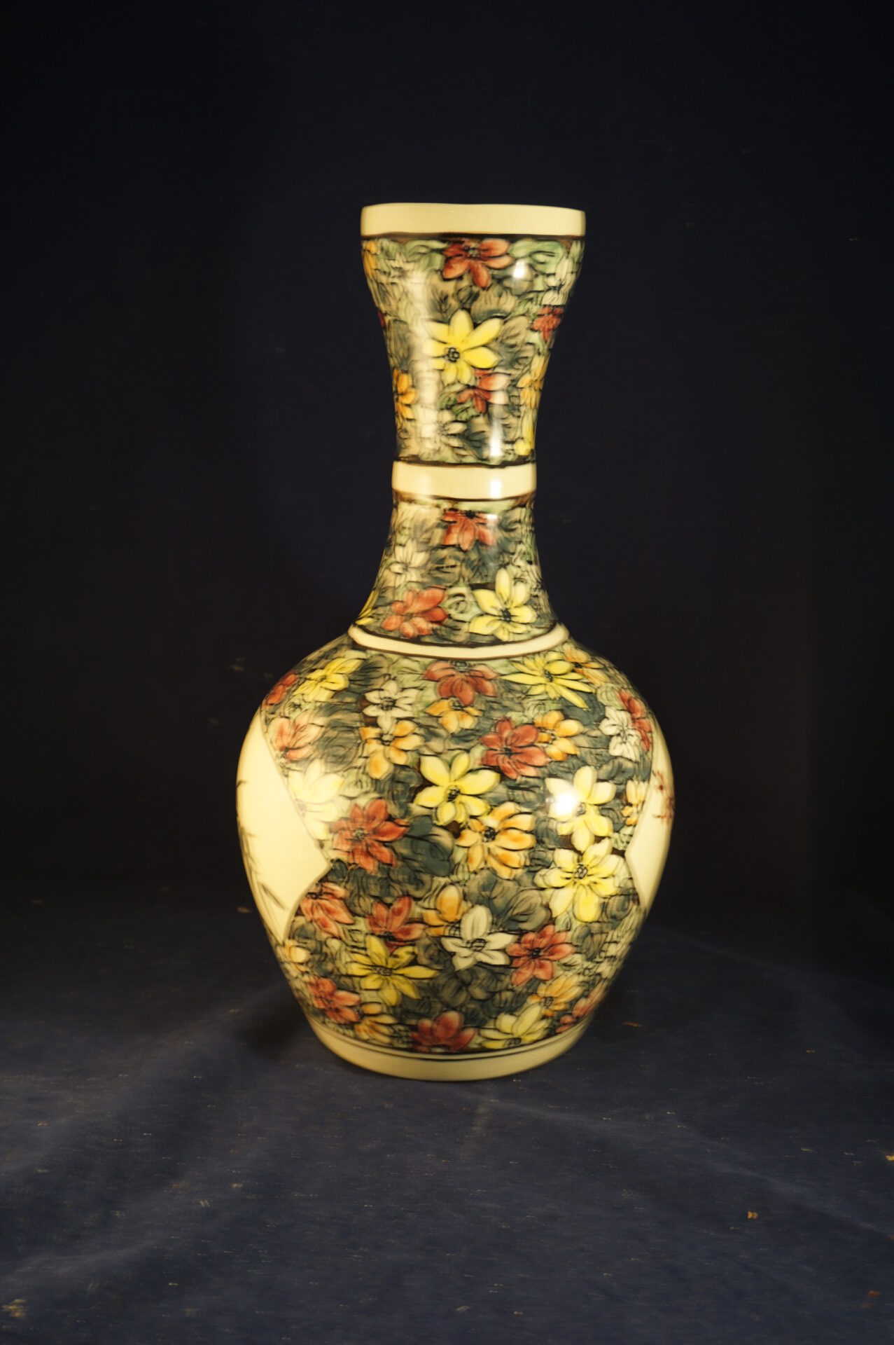 Vintage Japanse bolvaas met lange hals 37 cm - Afbeelding 5