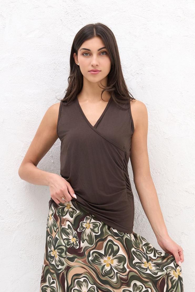 Tricot Top Chantal Bruin - Afbeelding 2