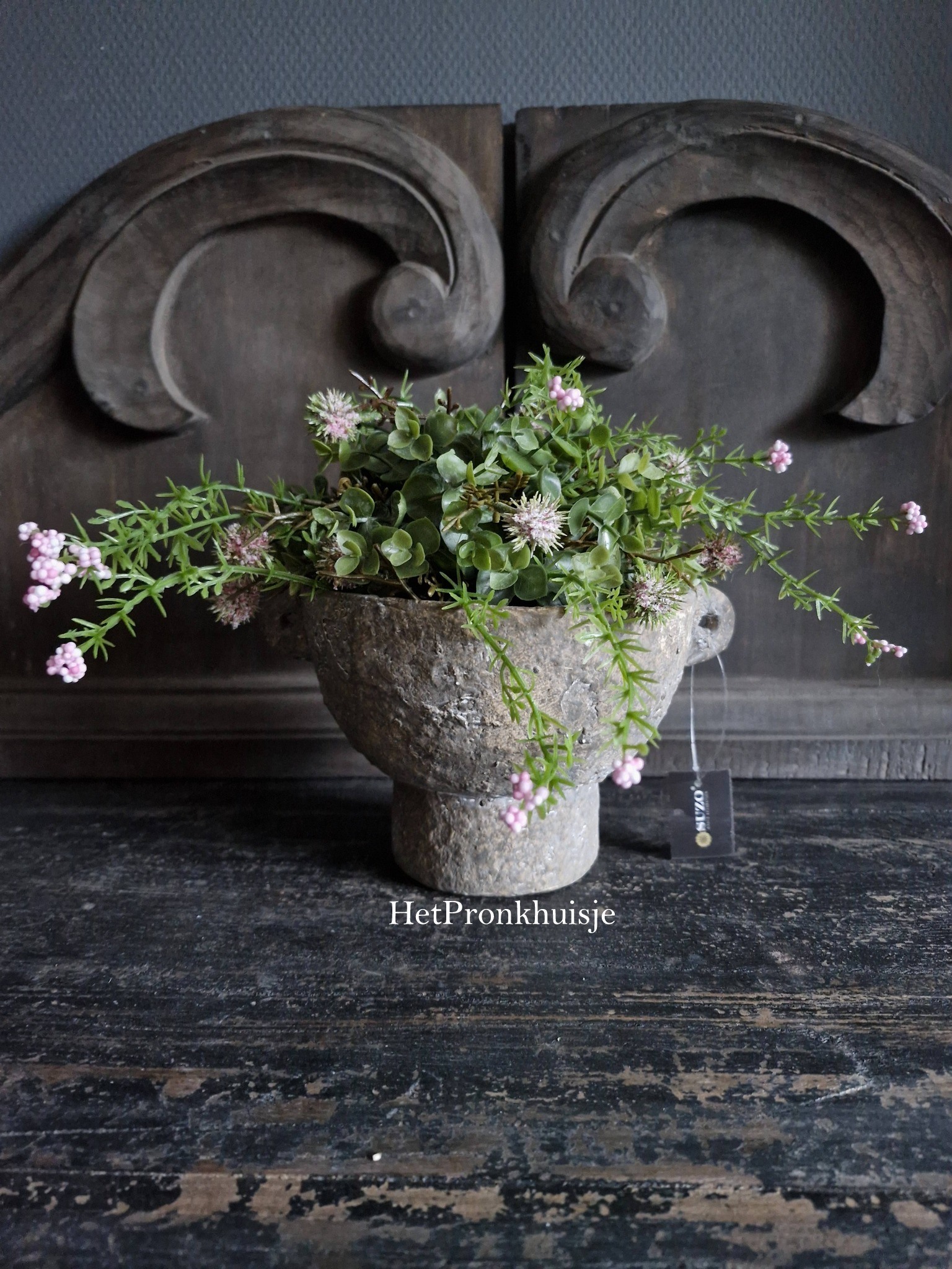 Countryfield. Toef boltoef Tafelstuk. Roze. Klein - Afbeelding 2