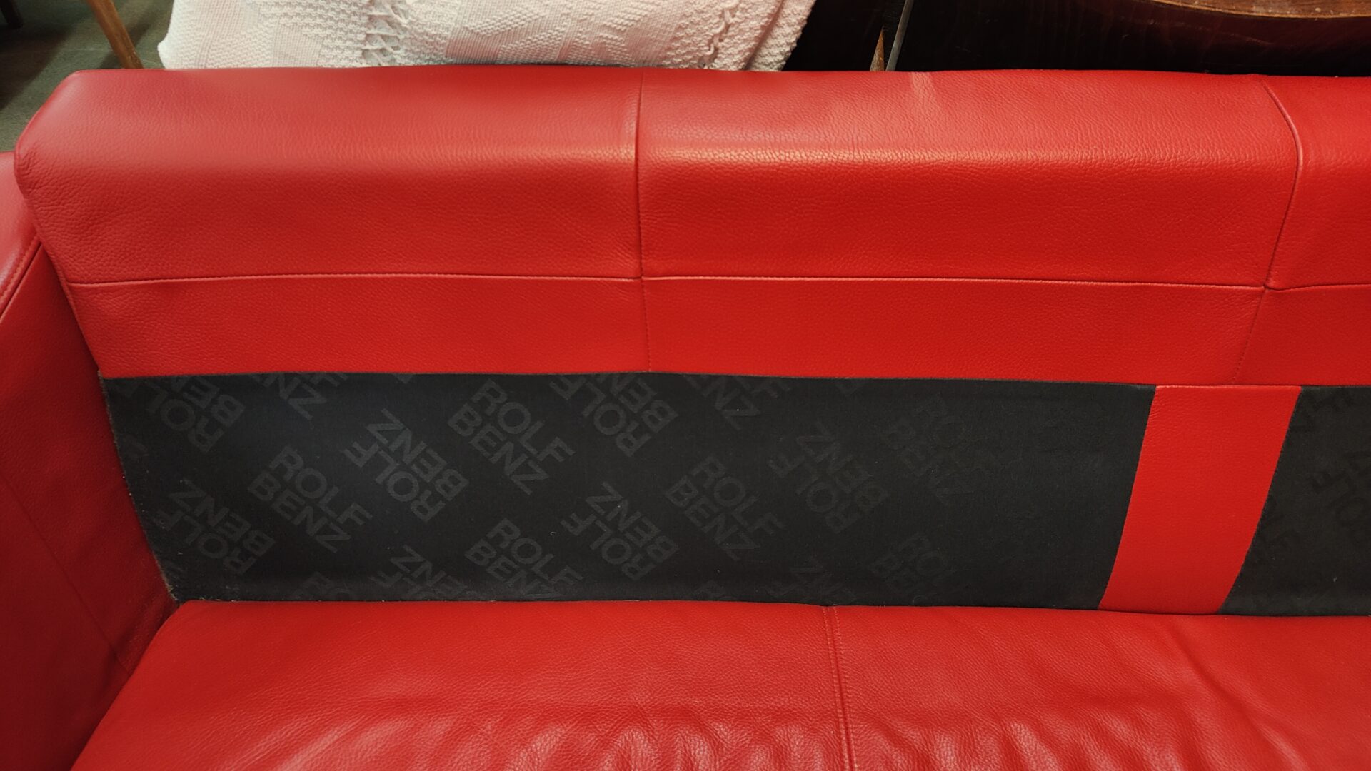 Rolf Benz rechte bank rood leder - Afbeelding 6