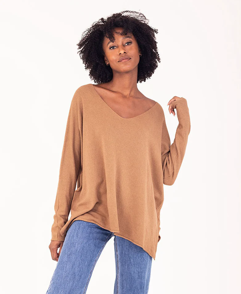 Trui V-hals Camel - Afbeelding 2