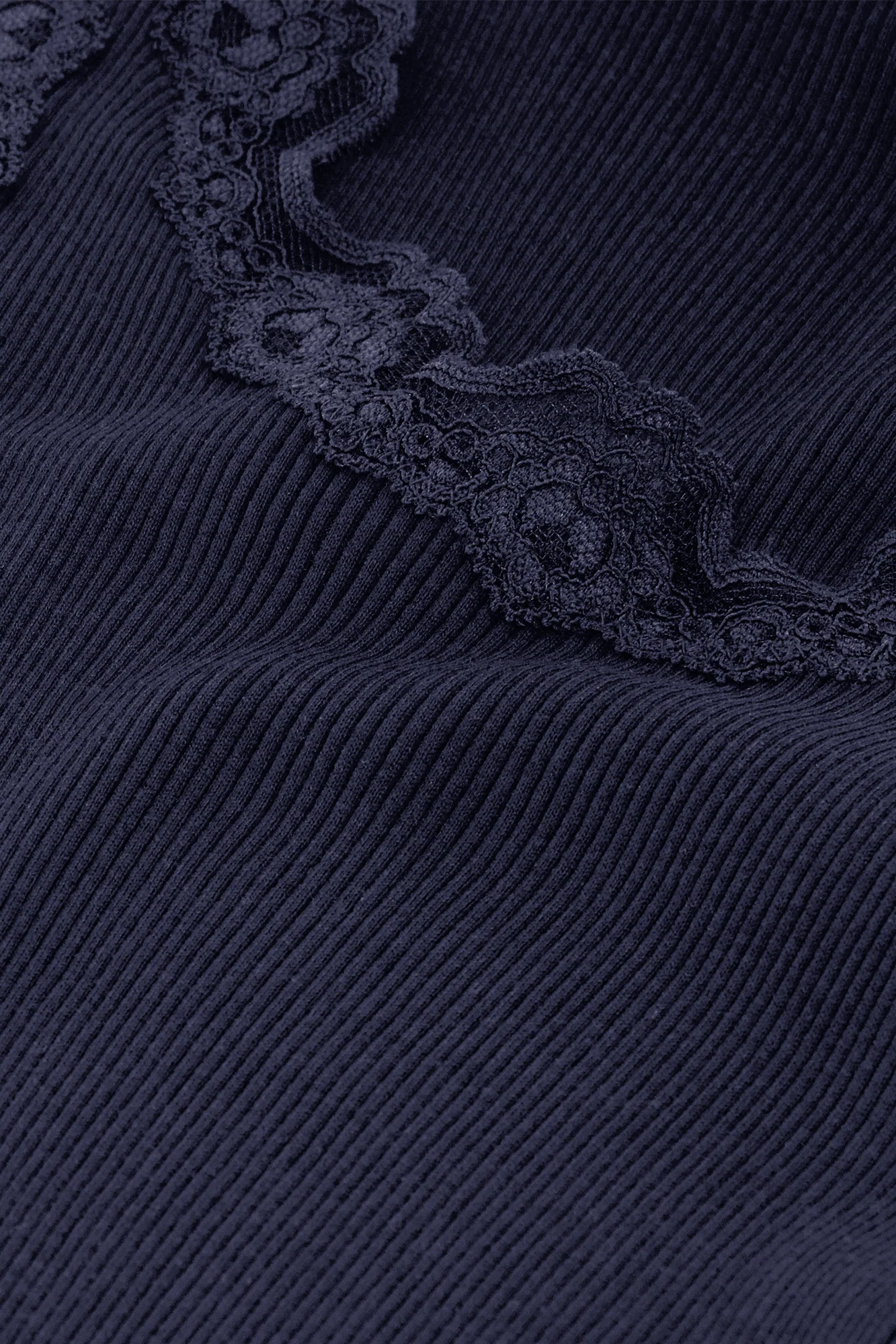 Rosemunde Babette Top Silk & Lace Navy - Afbeelding 4
