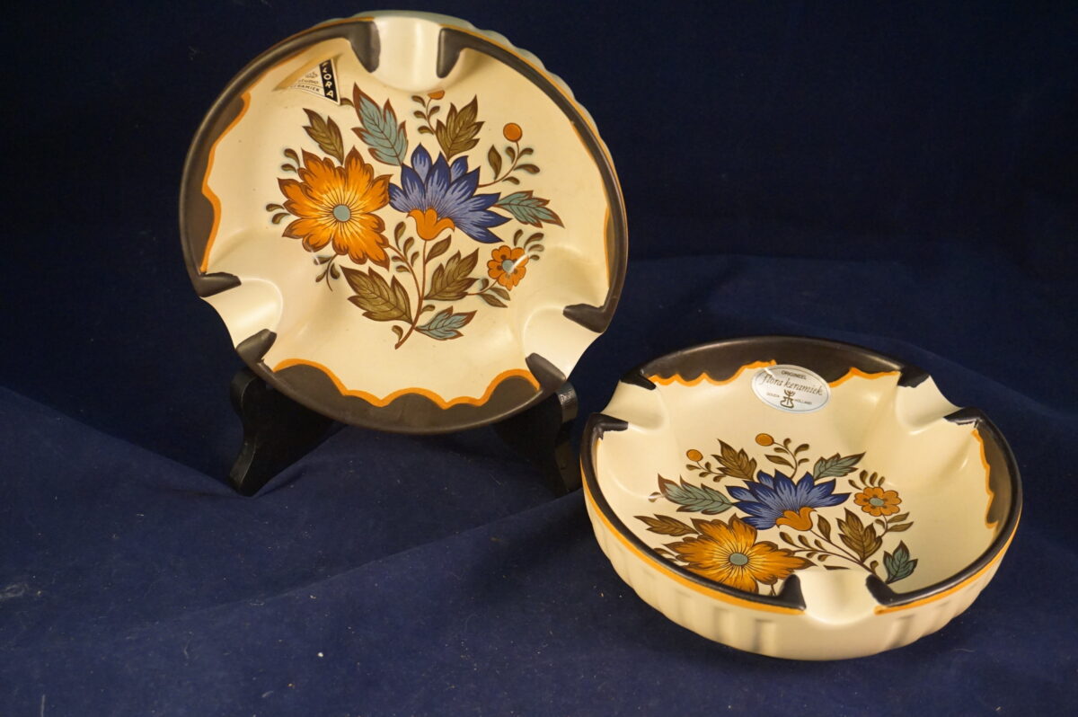 Flora Gouda Plateel handpainted asbak no 966 - Afbeelding 2