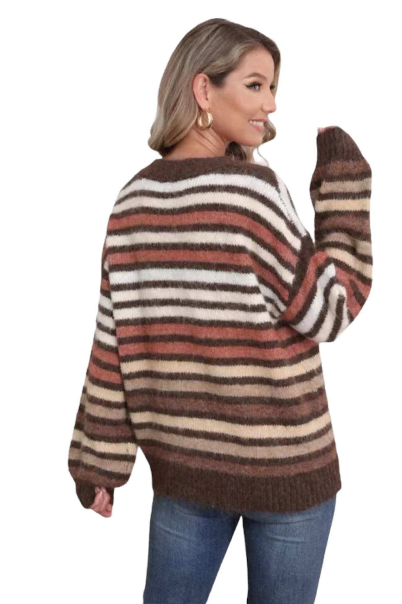 Vest Streep Bruin - Afbeelding 3