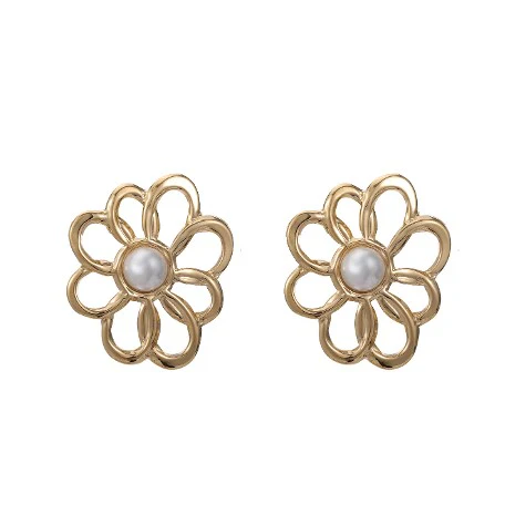 Oorbellen Flower Pearl Gold - Afbeelding 2