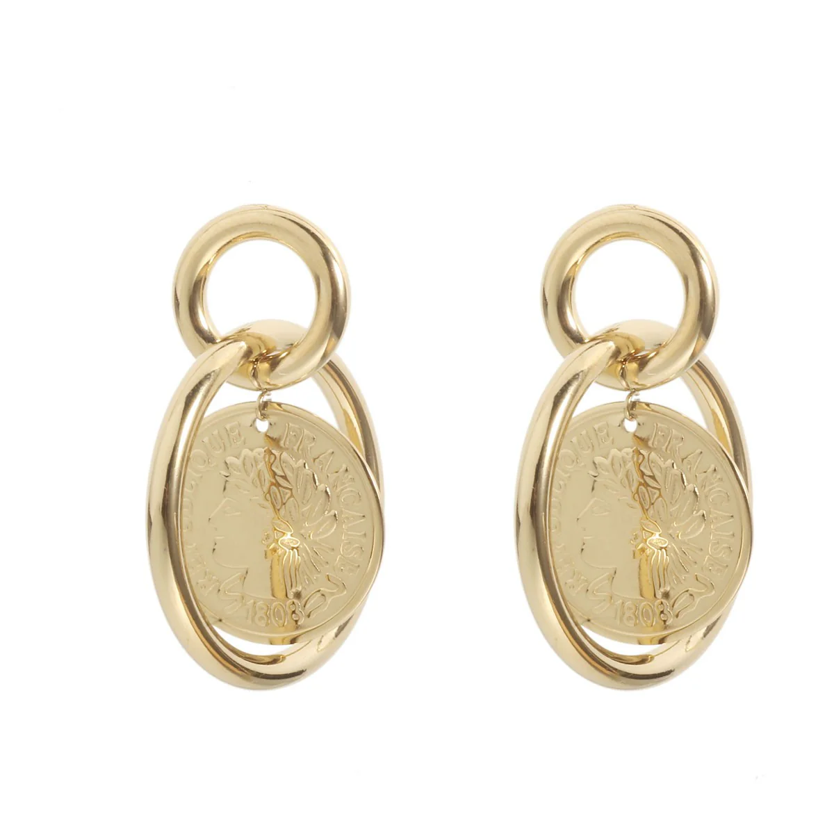 Oorbellen Coins Gold - Afbeelding 2