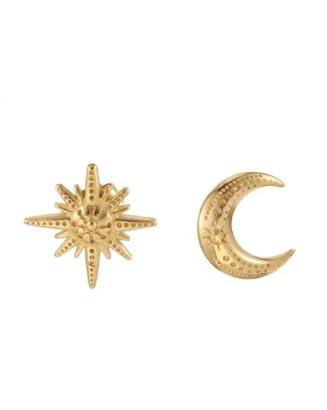 Oorbellen Sun Moon Gold - Afbeelding 2