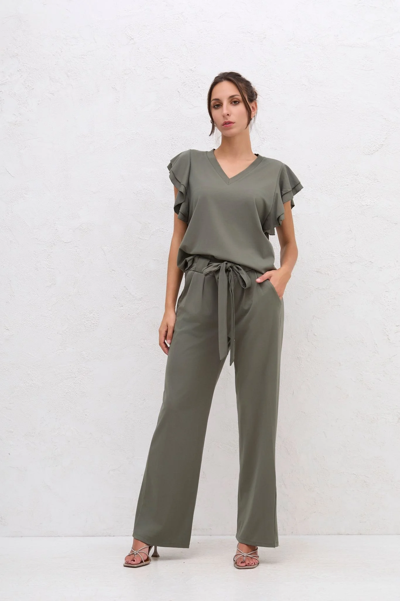 Broek Kiki Tricot Armygroen - Afbeelding 2