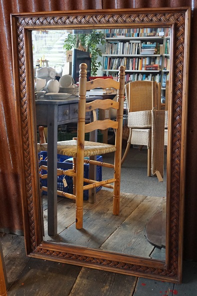 Grote spiegel met massief houten lijst - Afbeelding 2