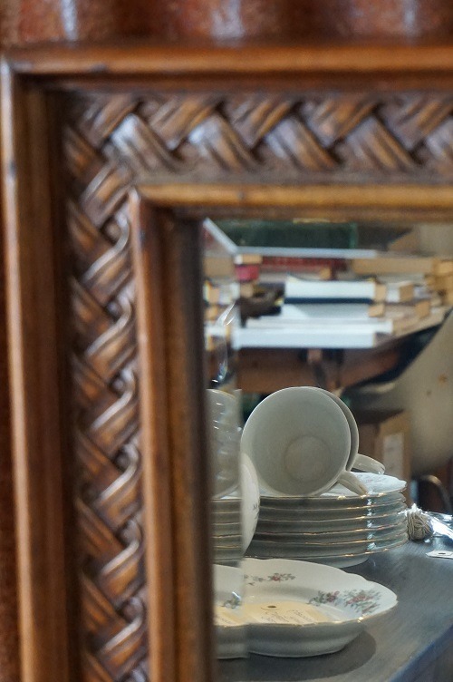 Grote spiegel met massief houten lijst - Afbeelding 4