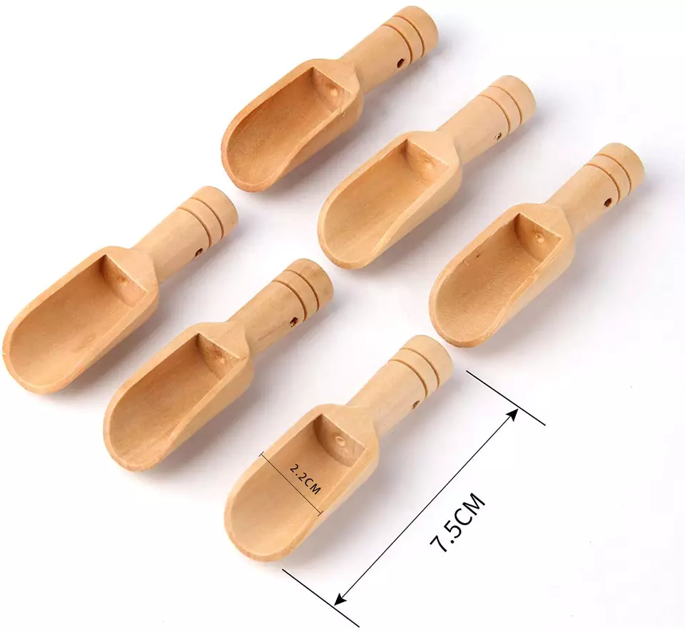 Mini bamboe schepjes 5st 7.5 x 2.2 cm - Afbeelding 4