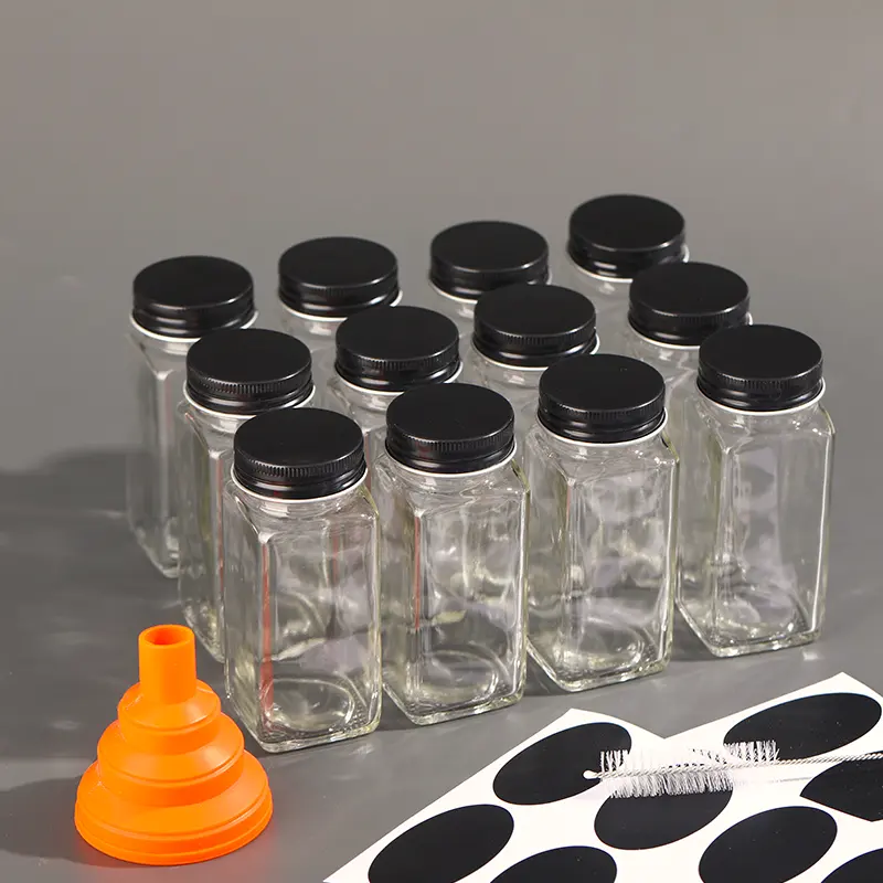 Kruidenpotjes met metalen deksel zwart - Afbeelding 2