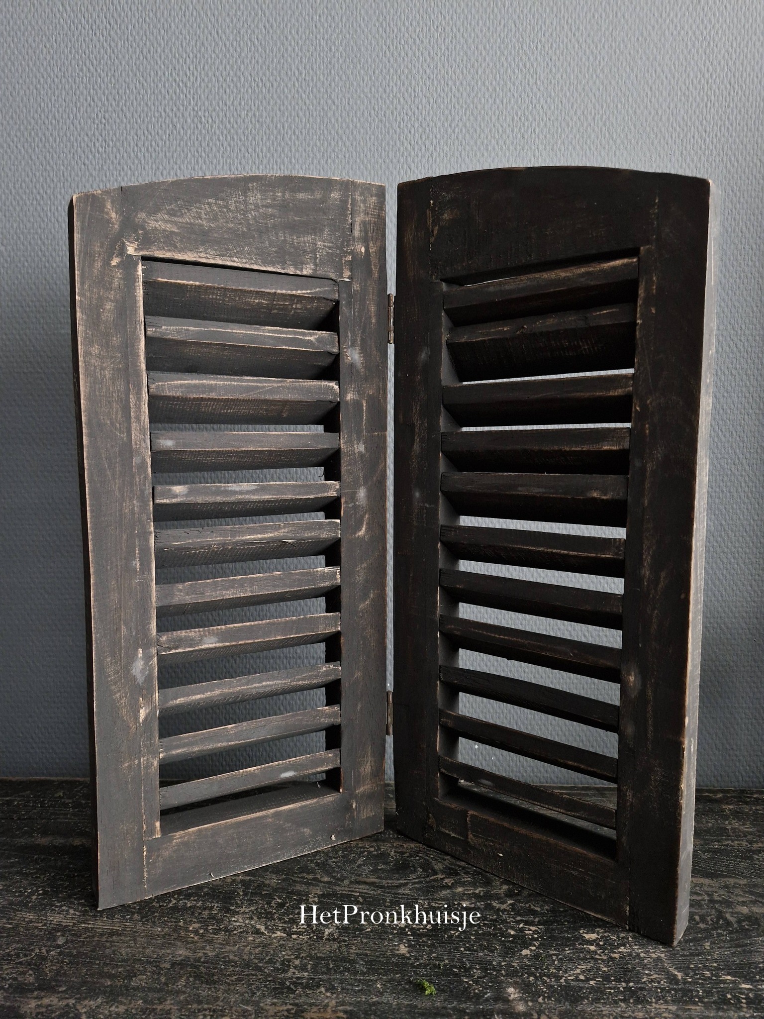 Houten dubbele louvre luik. Middel - Afbeelding 4